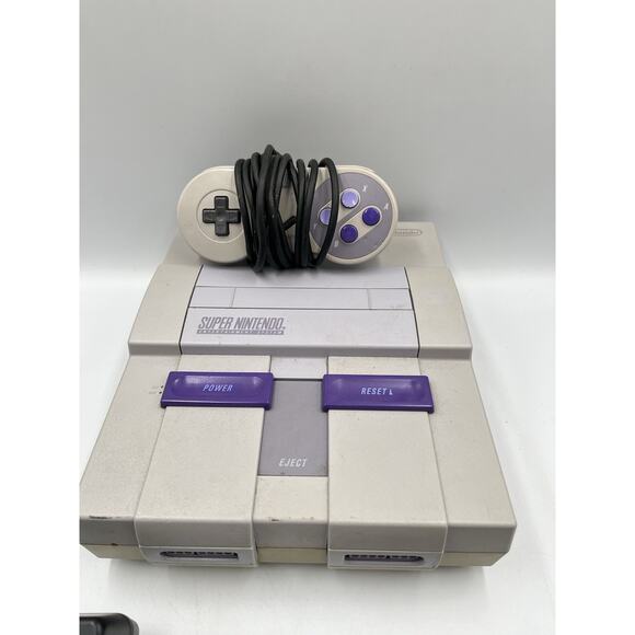 Super Nintendo SNES System Console With OEM Controller Authentic & Clean!!